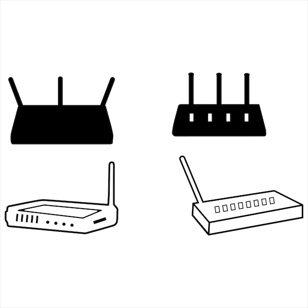 Vektor vektorveranschaulichung des routerumrisse-designs