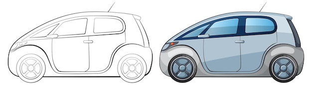 Vektor vektorveranschaulichung von kompakten elektroautos