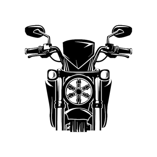 Vektorvorderteil des Motorrads Logo-Ikonen Silhouette-Design