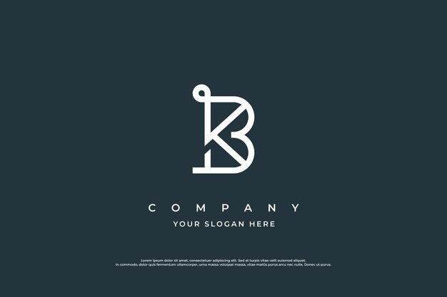 Vektorvorlage für das Design des Anfangsbuchstabens des KB-Logos