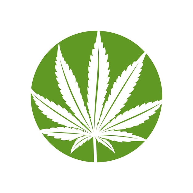 Vektorvorlage für das design des cannabisblatt-logos kreatives cannabis auf weißem hintergrund