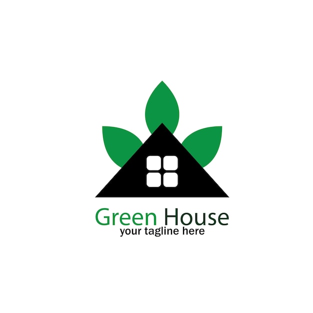 Vektor vektorvorlage für das logo des grünen hauses