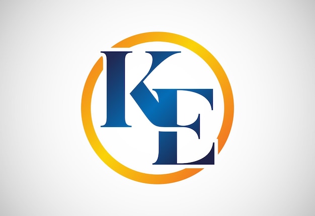 Vektorvorlage für den anfangsbuchstaben des ke-logos. ke-letter-logo-design