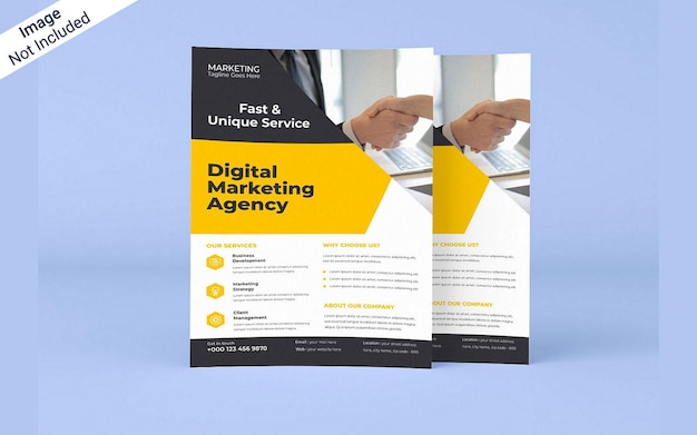 Vektorvorlage für die Gestaltung von Geschäftsflyern für digitale Marketingagenturen