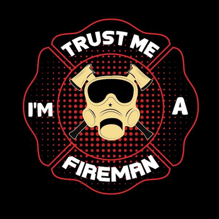 Vektor vektorvorlage für feuerwehrmann-t-shirts
