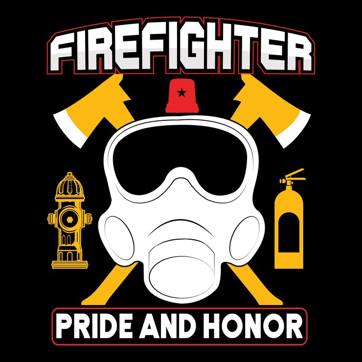 Vektor vektorvorlage für feuerwehrmann-t-shirts