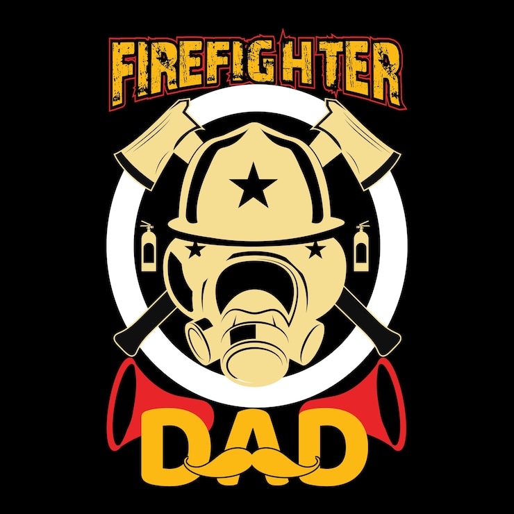 Vektor vektorvorlage für feuerwehrmann-t-shirts
