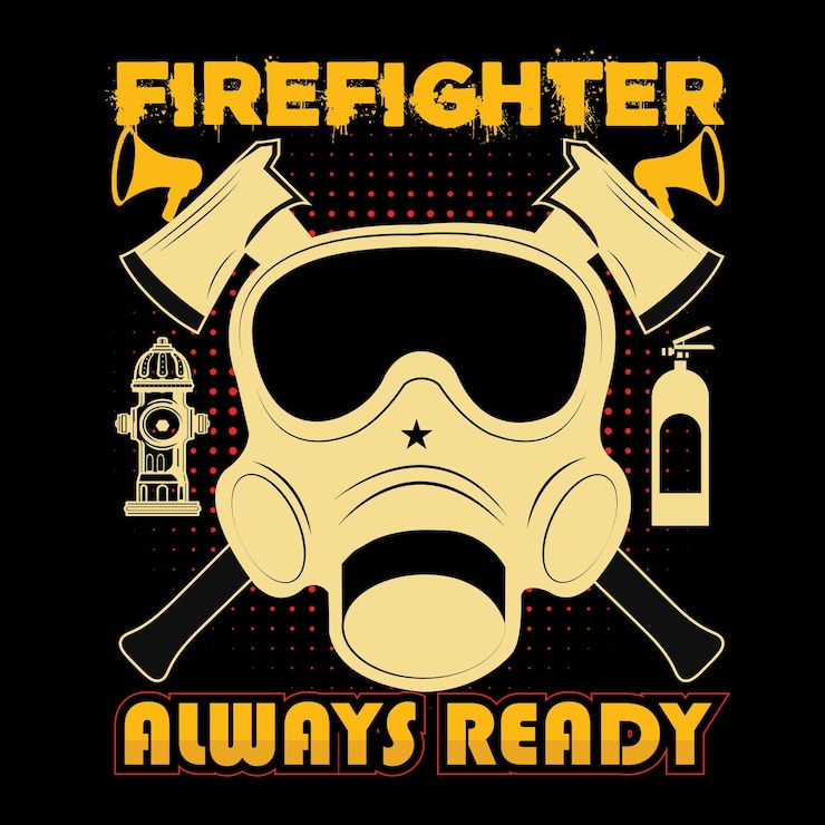 Vektor vektorvorlage für feuerwehrmann-t-shirts