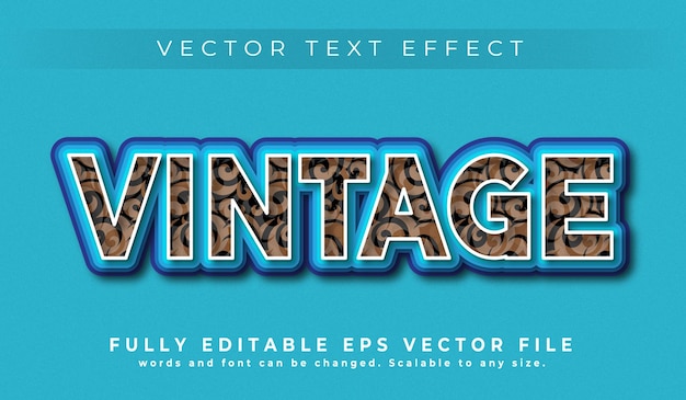 Vektor vektorvorlage für vintage-texteffekte