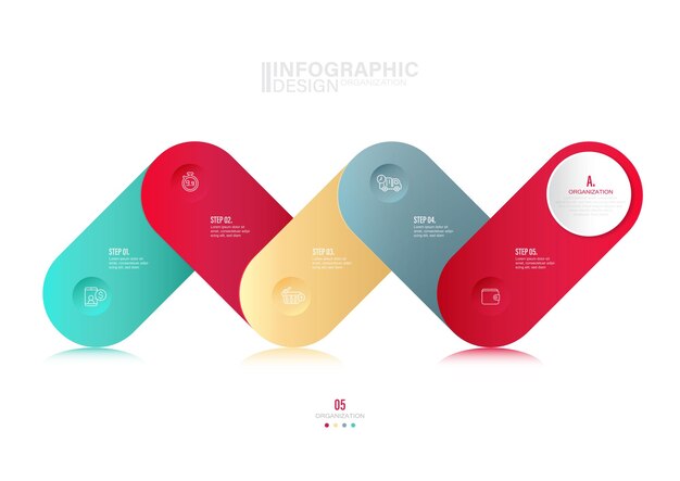 Vektorvorlage stock illustration infografik schritte entwicklungsfortschrittsdiagramm einkaufen