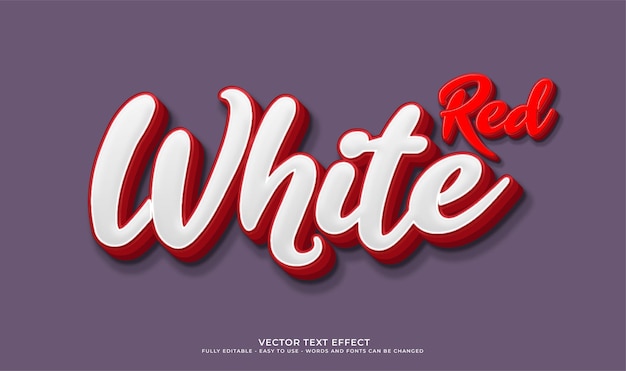Vektorweißer roter 3D-Textstil-Effekt