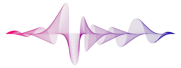 Vektorwelle dynamische Musiklinien Blauviolette abstrakte Linien Schallwellen auf transparentem Hintergrund für Ihr Design Vektor EPS 10