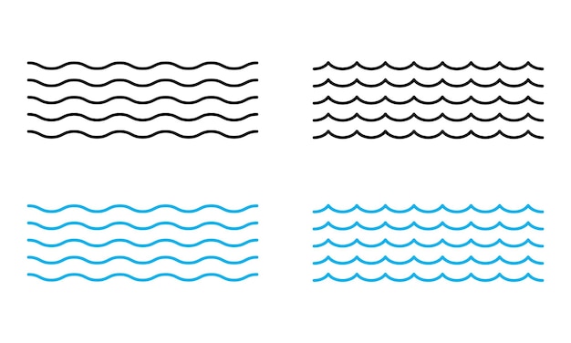 Vektorwellen auf weißem hintergrund