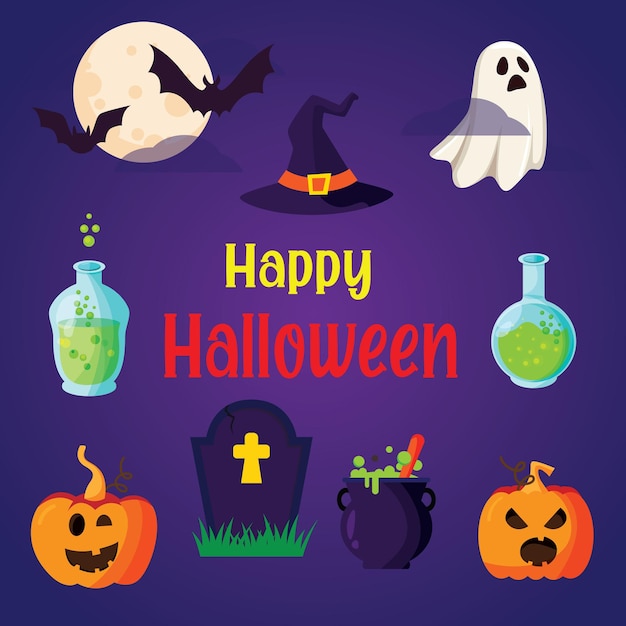 Vektorzeichen Halloween-Symbole für das holidayxA