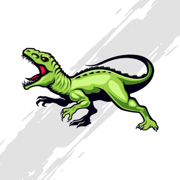 Vektor velociraptor-dinosaurier-logo-maskottchen, digitale illustration