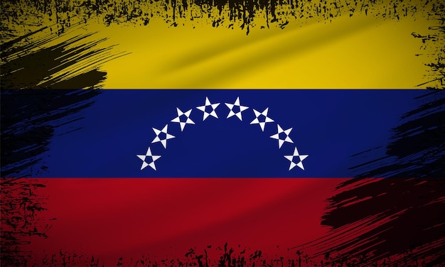 Venezuela gewellter flaggenhintergrundvektor mit pinselstrichstil venezuela-unabhängigkeitstag-vektor