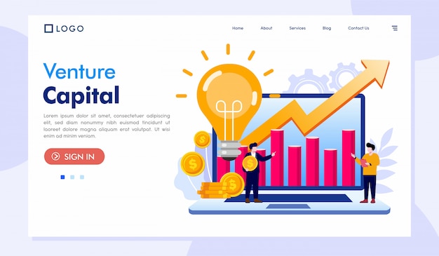 Venture capital landing page website vorlage