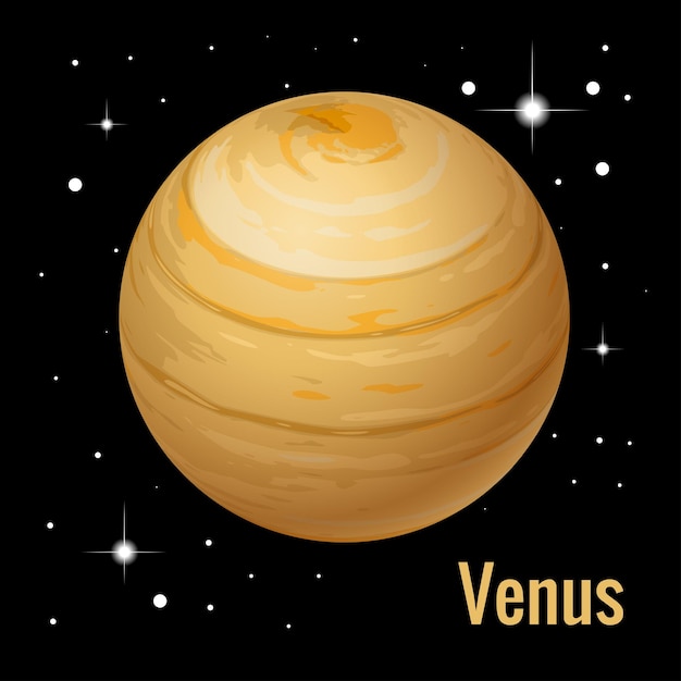 Vektor venus-planet. hochwertige isometrische planeten des sonnensystems. vektor-illustration.