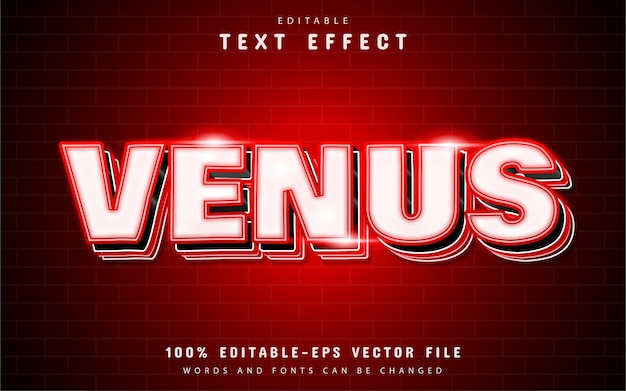 Venus-texteffekt mit rotem licht