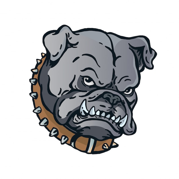 Verärgerter bulldog head logo character illustration