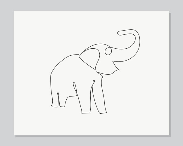 Verärgerter Elefant kontinuierliche einzeilige Illustration