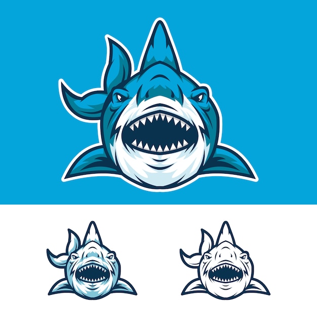 Verärgertes hai-kopf-maskottchen-logo