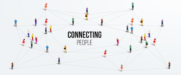 Vektor verbindet menschen. konzept des sozialen netzwerks. heller hintergrund. vektor-illustration