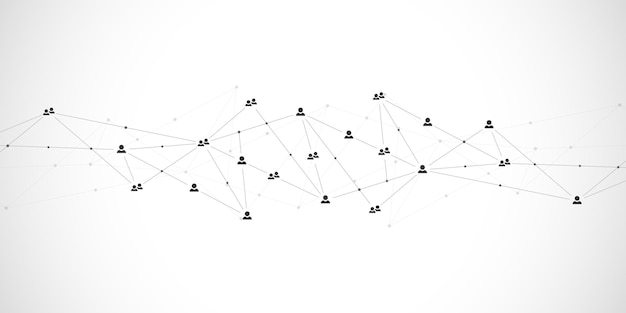 Vektor verbindung von menschen und kommunikationskonzept sozialer netzwerkvektorillustration