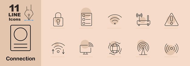 Verbindungssatz-Symbol Verriegelung Checkliste WLAN-Auslösch-Router-Warnung WLAN-Signal-Upload-Monitor-Globus-Antennen-Technologie Sicherheit Internet-Netzwerk digitale Online-Daten drahtlose Warnung Web