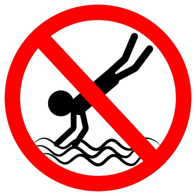 Vektor verboten, in den pool, ins wasser zu springen