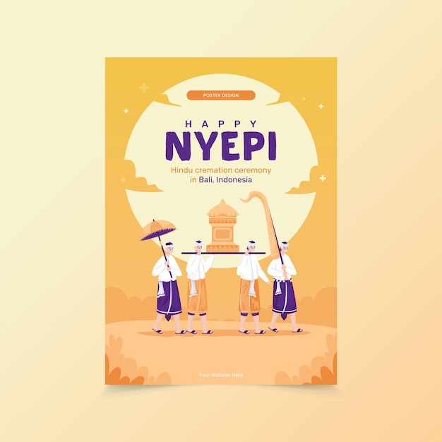 Vektor verbrennung prozession illustration von bali nyepi tag auf poster-design