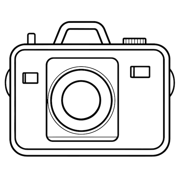 Vektor vereinfachte retro-kamera-illustration für verschiedene digitale und print-projekte