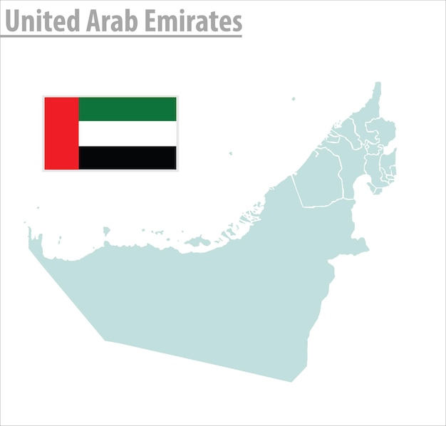 Vereinigte arabische emirate karte illustration vektor detaillierte karte der vereinigten arabischen emirate mit allen staaten