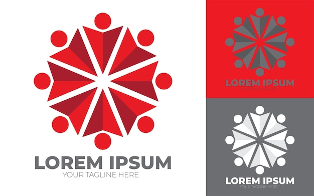 Vektor vereinsunternehmen rote und graue logo-vorlage