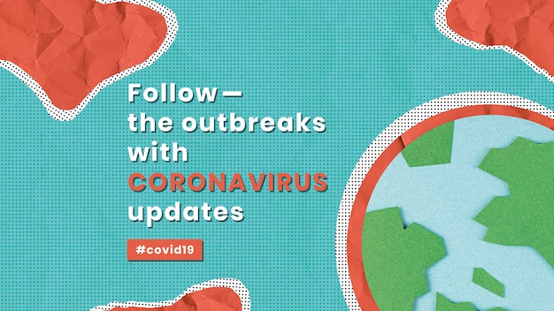 Verfolgen sie die ausbrüche mit coronavirus-updates für social-media-vorlagen für papierhandwerk