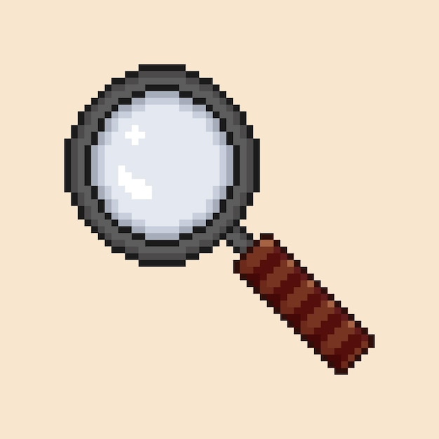 Vergrößerungsglas-Pixel-Art-Stil
