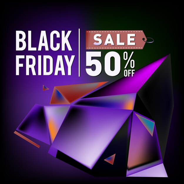 Verkauf bis zu 50% black friday poster designvorlage