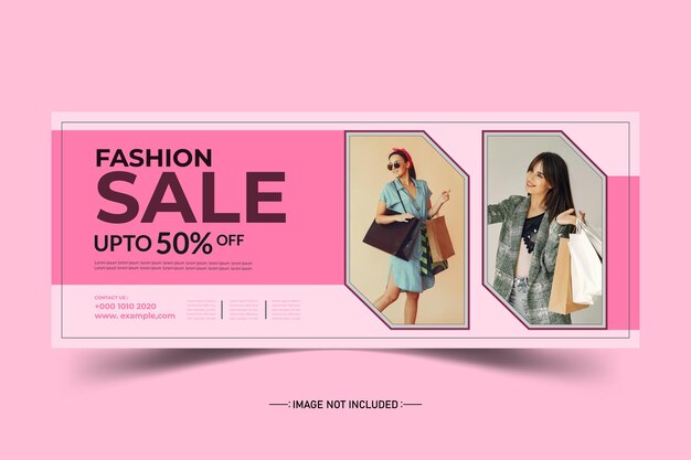 Verkauf von Mode, soziale Medien, Facebook-Cover-Vorlage und Web-Banner-Design