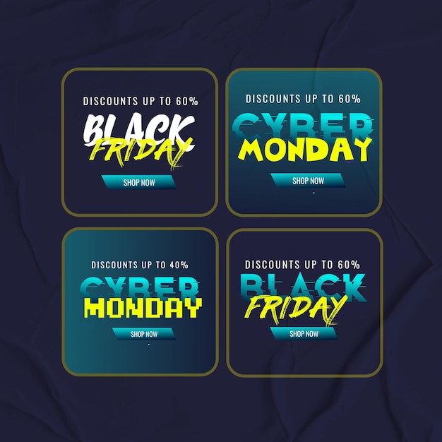 Vektor verkaufsbanner für black friday und cyber monday