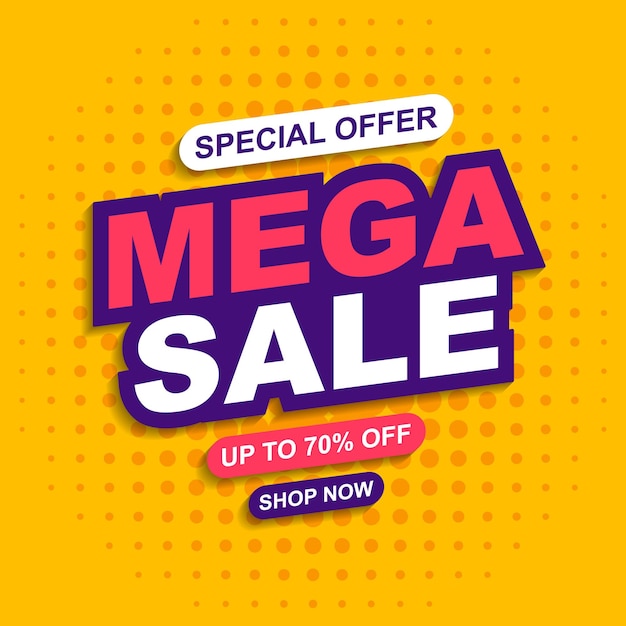 Verkaufsrabatt-Banner-Vorlagen-Werbung, Sonderangebot, Großer Verkauf, Rabatt, Super-Verkauf, Mega-Verkauf