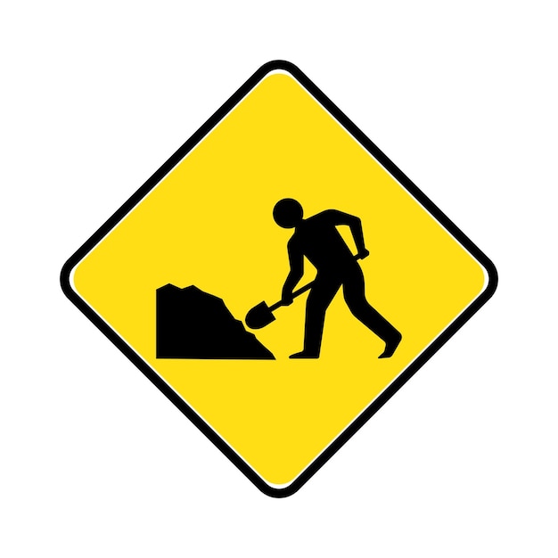 Verkehrsschild-Symbol gibt es StraßenarbeitVektor-Illustration Symbol-Design
