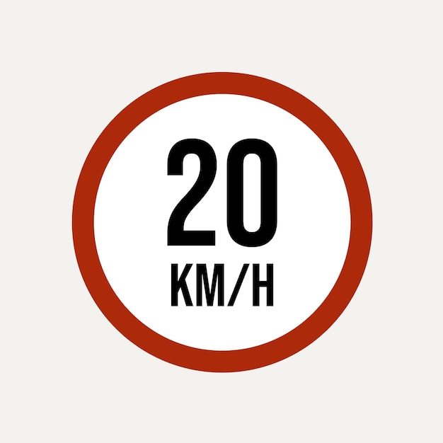 Verkehrszeichen im verkehr 20 km. vektor