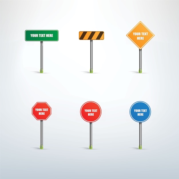 Verkehrszeichen Vektor-Set