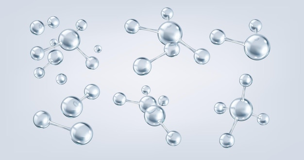 Verknüpfte Silberkollagenmoleküle Farbikonen-Set