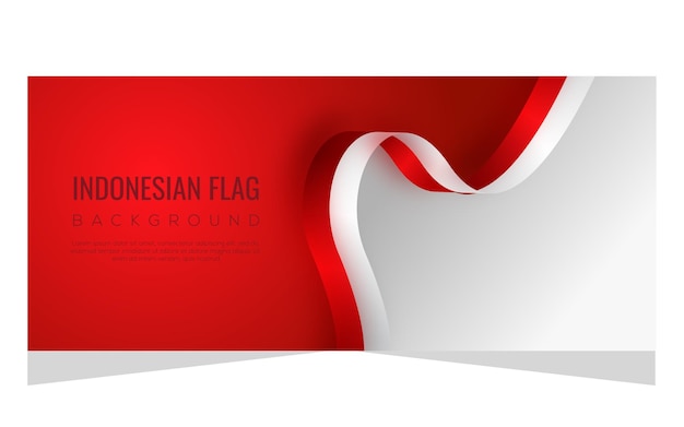 Verlaufsbanner hintergrund der indonesischen flagge