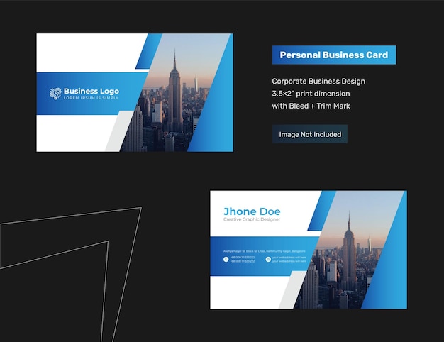 Verlaufsfarbe kreative corporate personal business card vector template