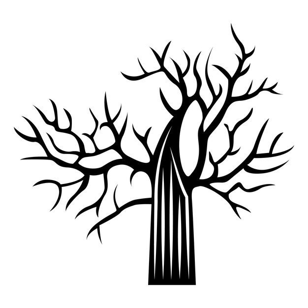 Verleihen sie ihren halloween-designs mit dem gruseligen baum-symbol eine unheimliche note