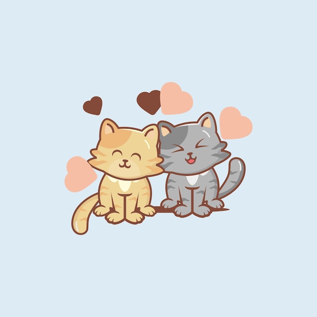 Verliebte paar katzen
