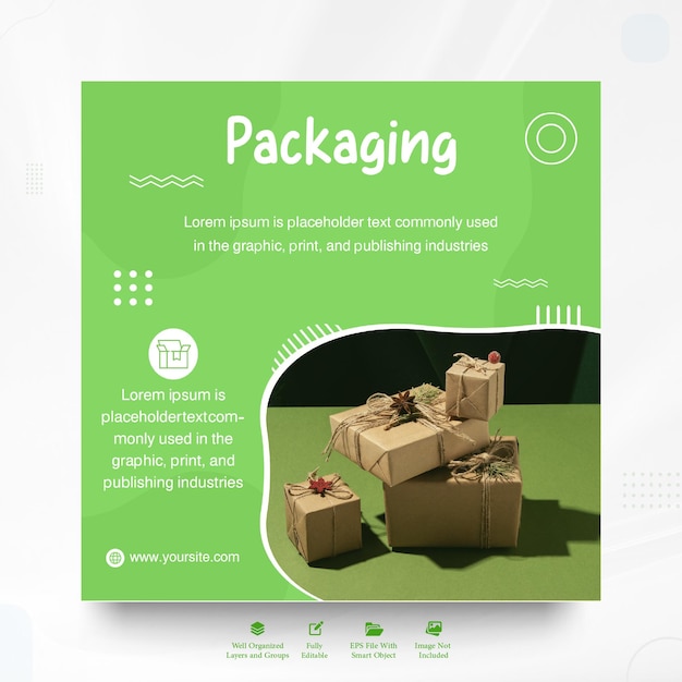 Vektor verpackung e-commerce-versand bestellbox verpackung versandtasche