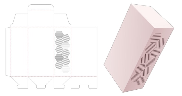 Verpackungsbox mit gestanzter Schablone mit geometrischem Muster